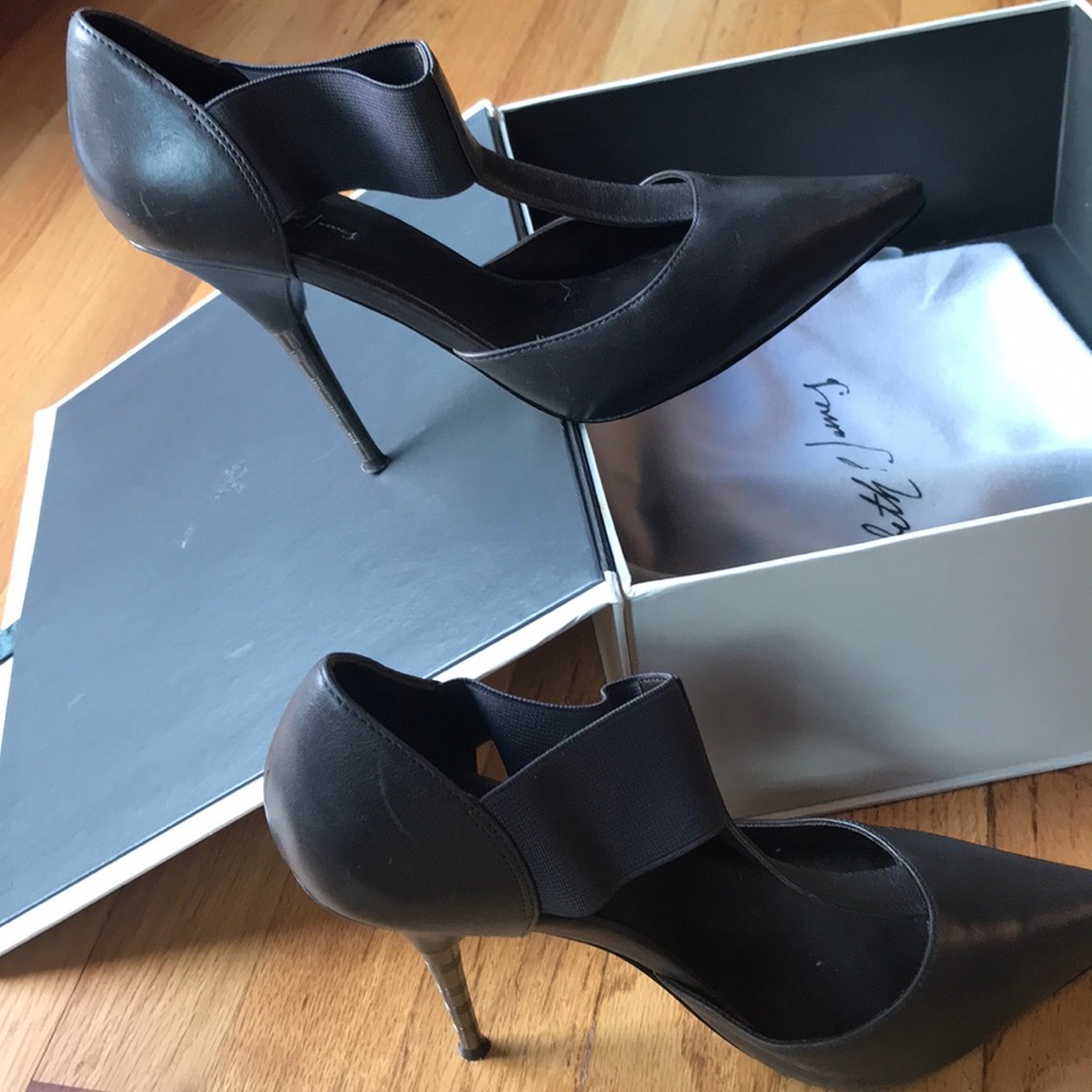 Elizabeth & James E-Jolie Grey Leather Pumps, 8.5